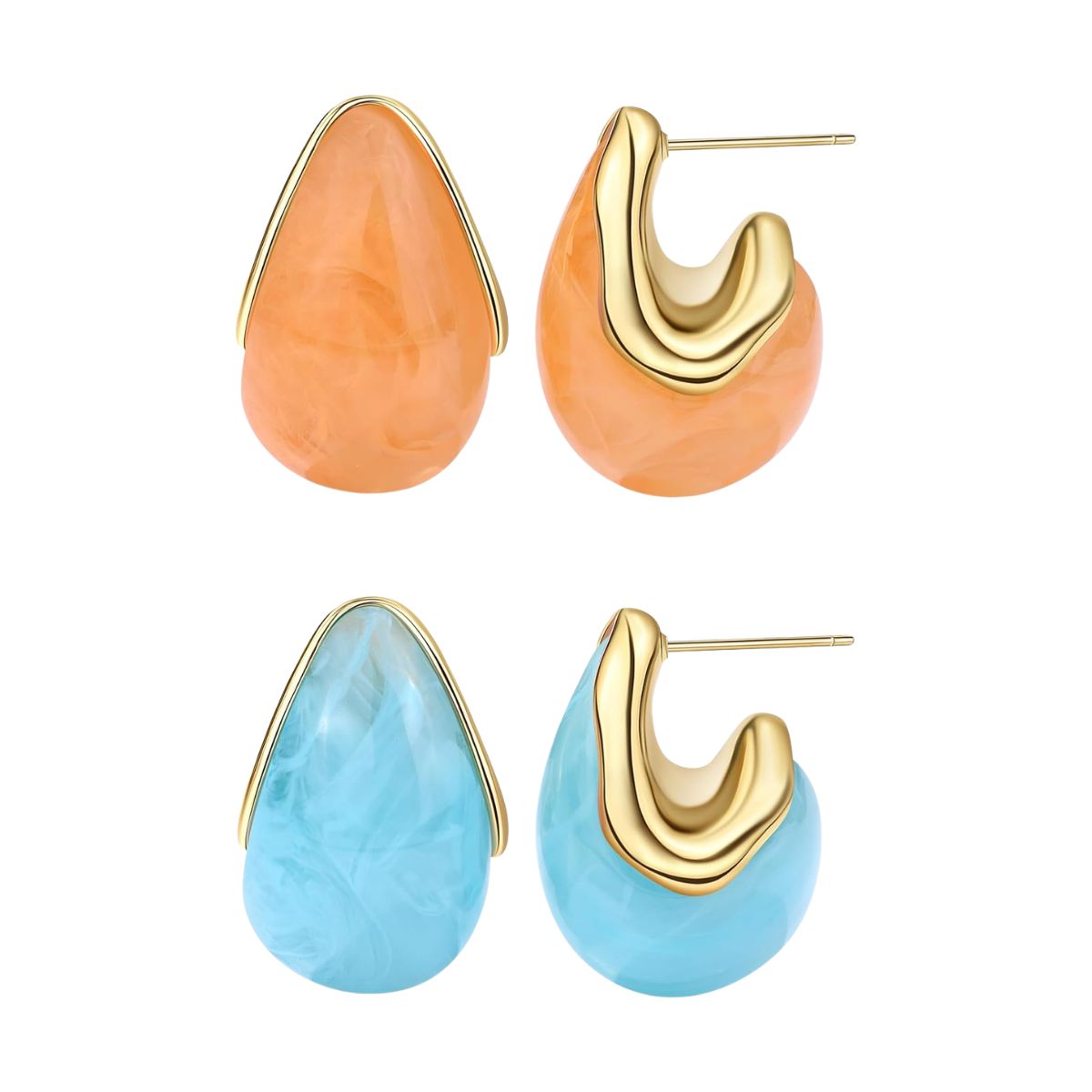 Acrylic Teardrop Hoop Earrings