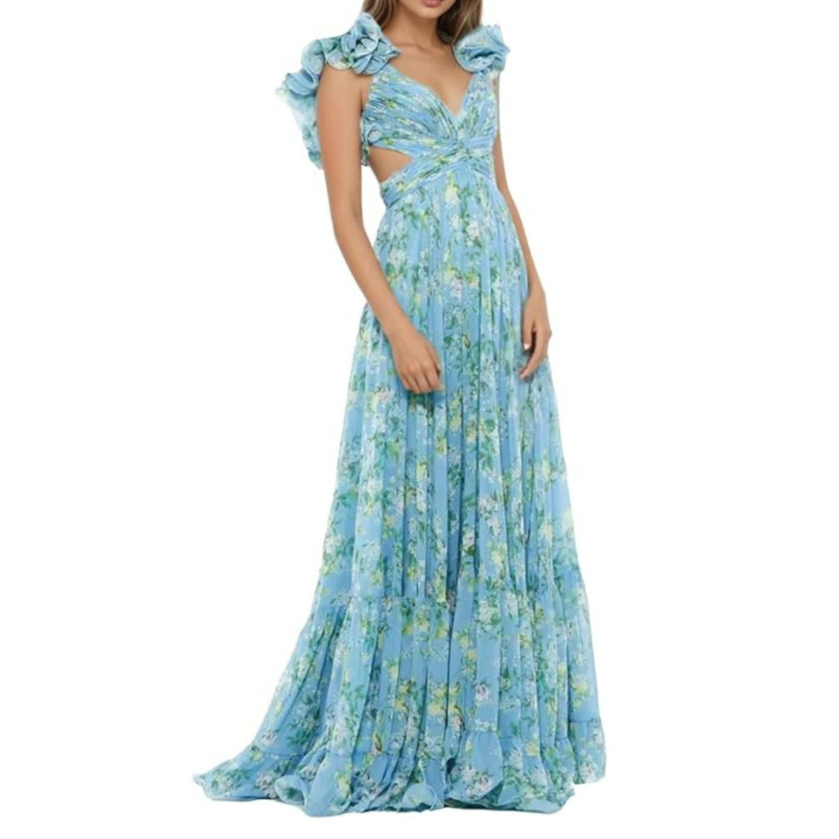 Chiffon Ruffle Floral Dress