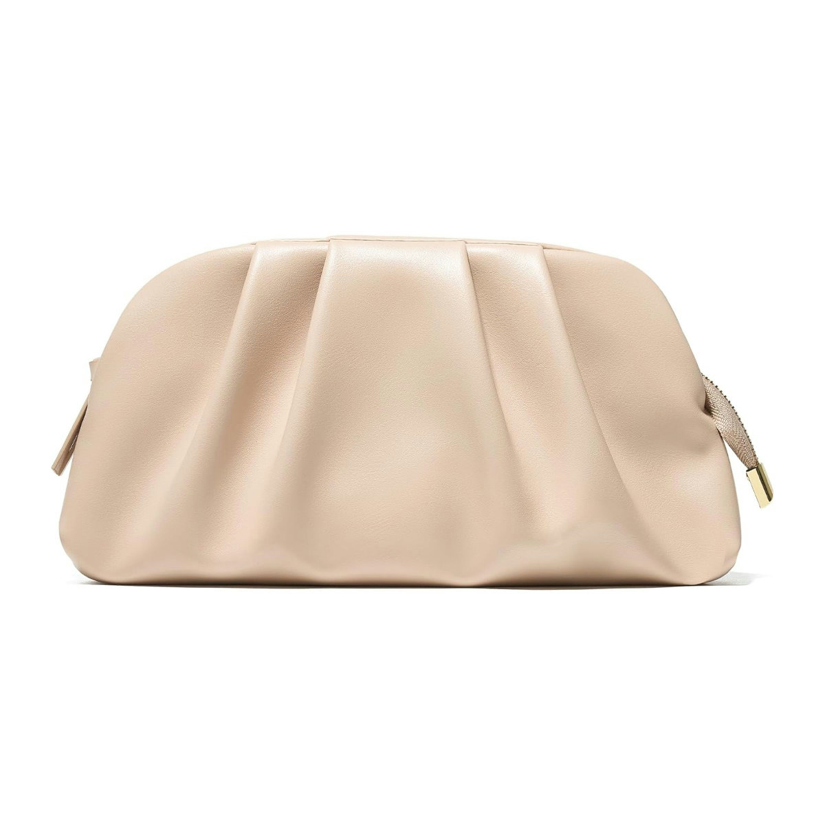 Cream Leather Clutch Bag