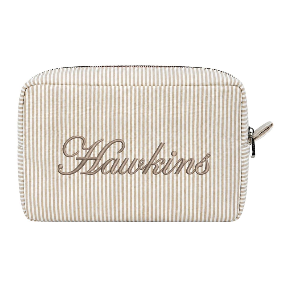 Customizable Striped Makeup Bag