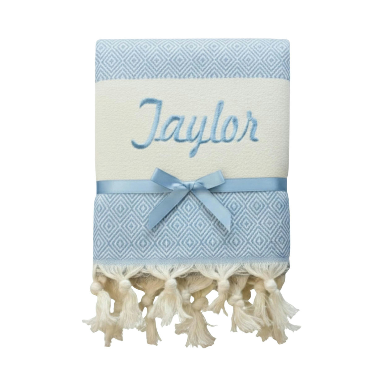 Embroidered Tassel Beach Towel