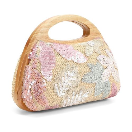 Floral Embroidered Hand Bag
