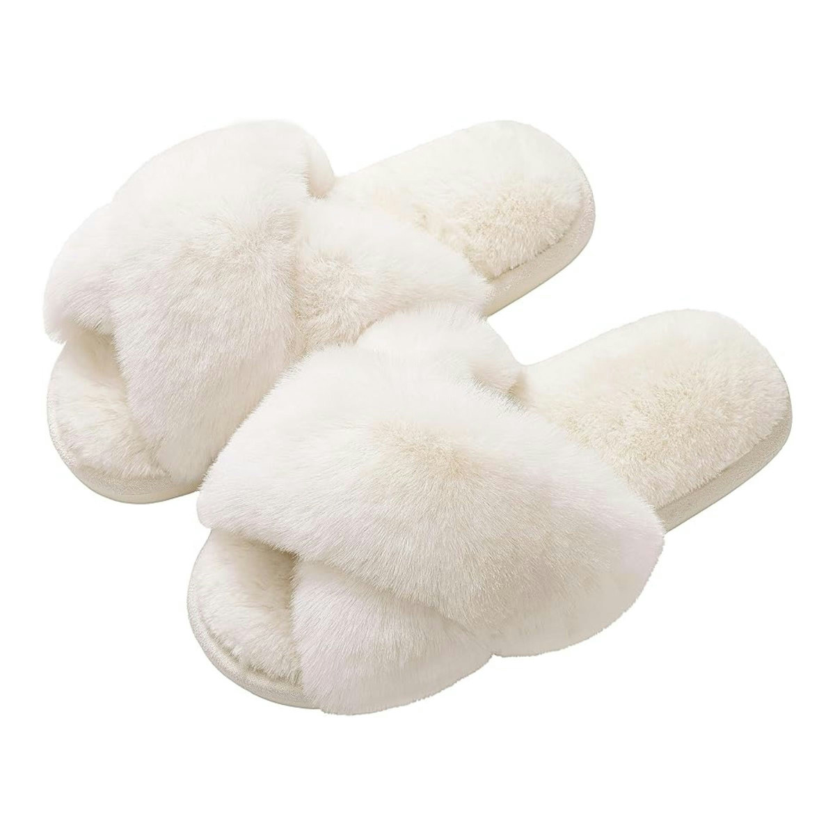 Fuzzy Cross Slippers