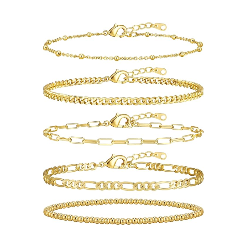 Gold Bracelet Stack Set