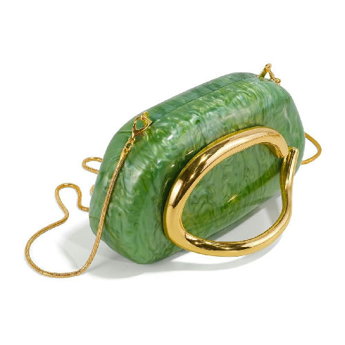 Green Acrylic Gold Handle Purse