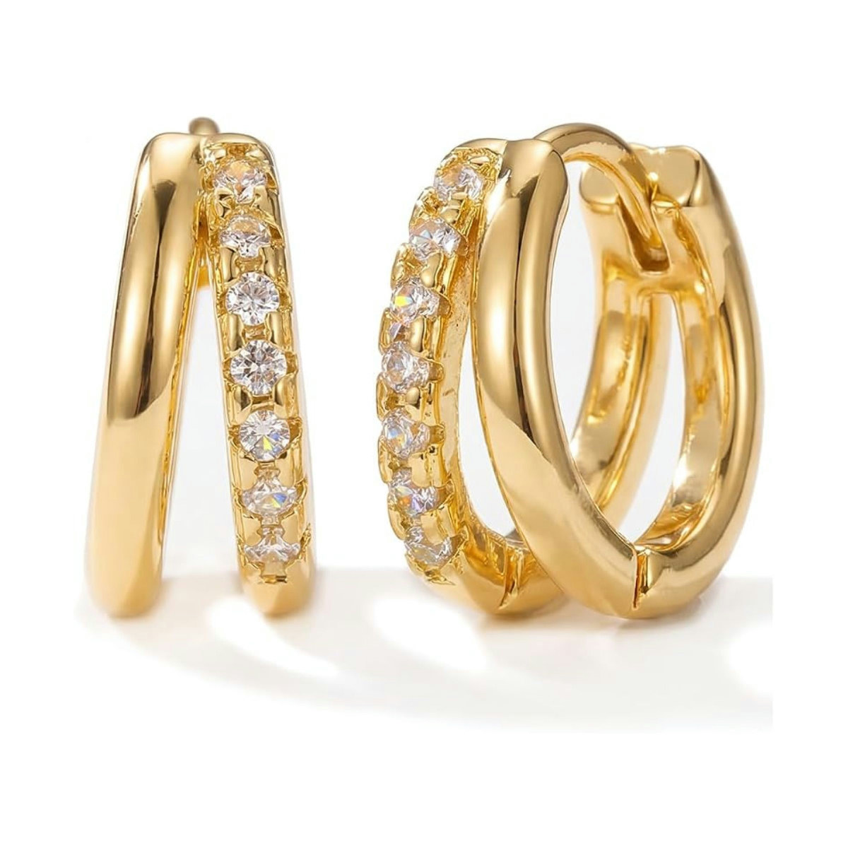 Huggie Double Hoop Earrings