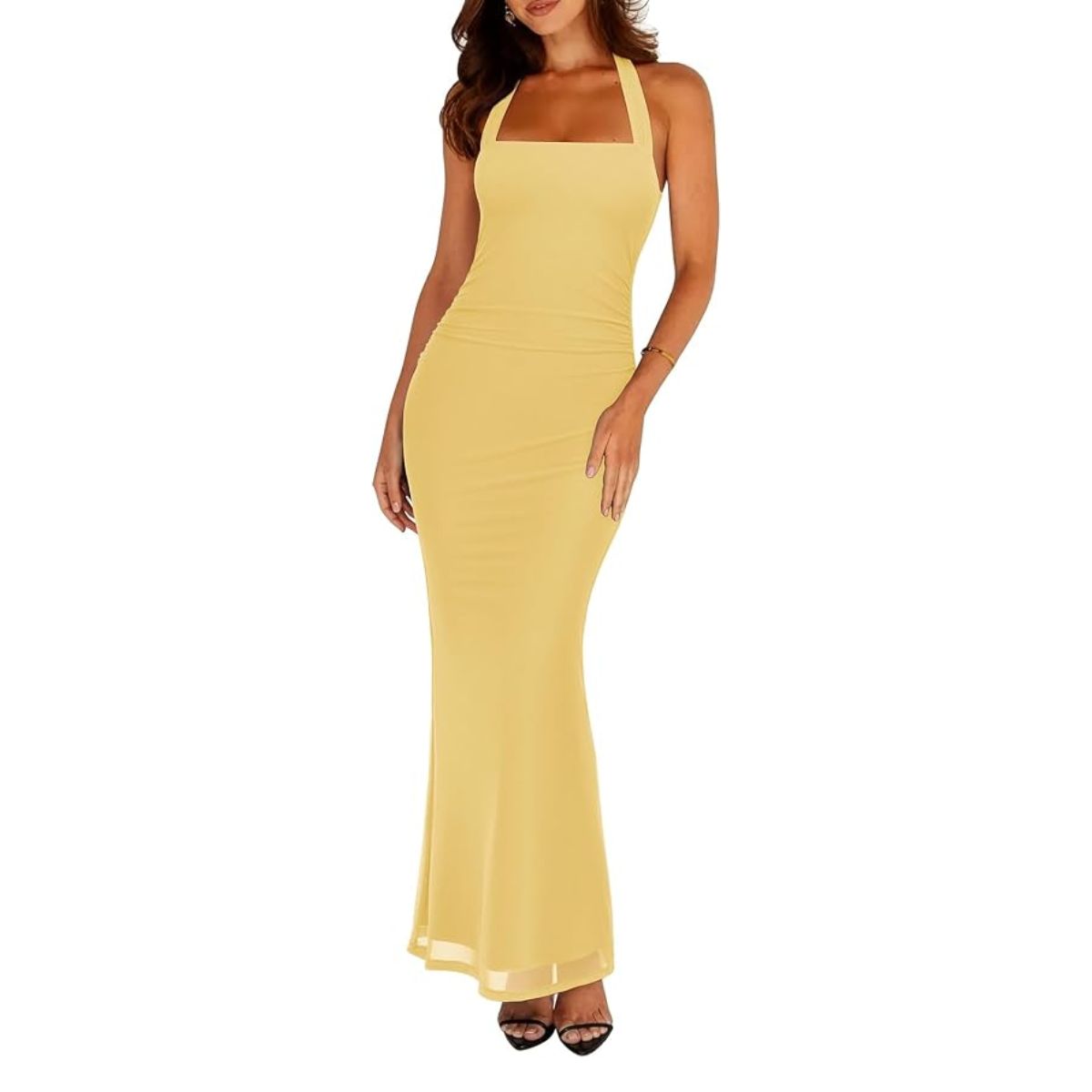 REORIA Mesh Halter Dress