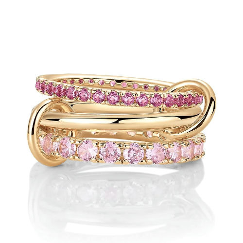 Pink Interlocking Ring Stack