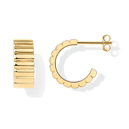 Ribbed Hoop Earrings