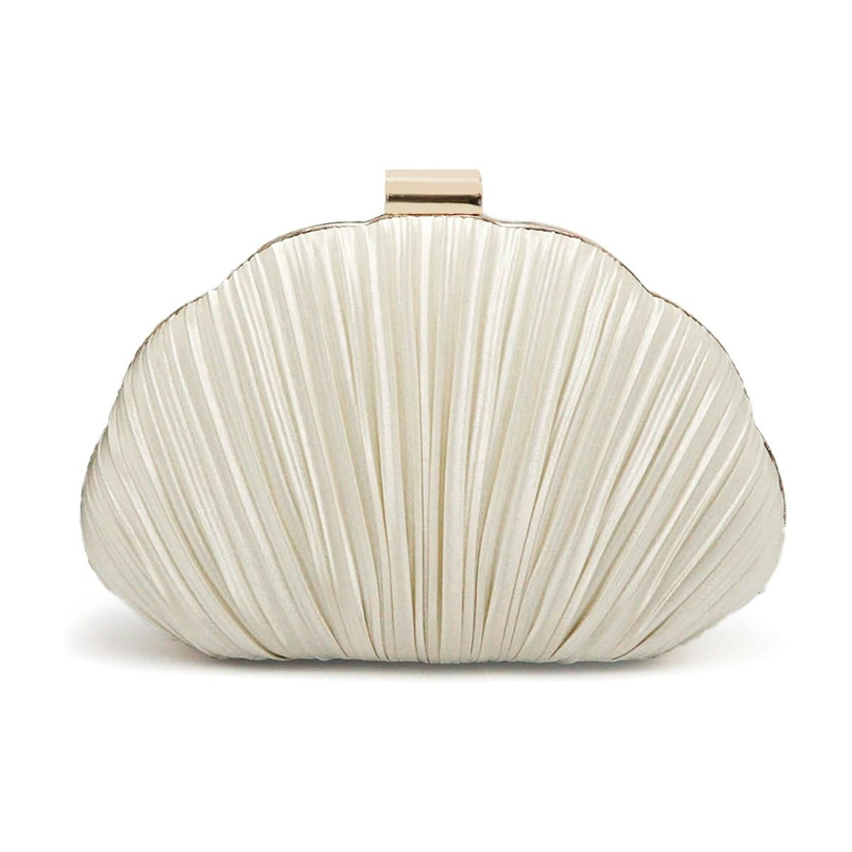 Ruched Shell Clutch Purse