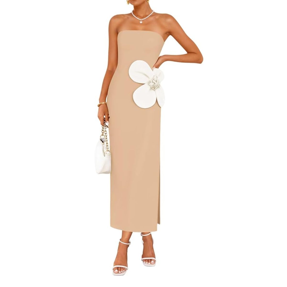 Strapless Maxi Flower Dress