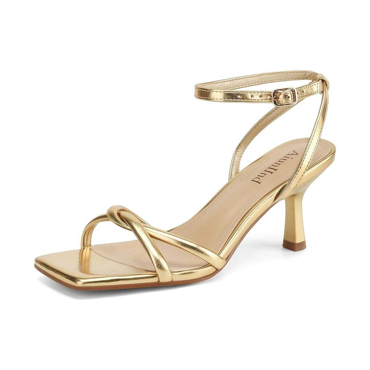 Strappy Square Open Toe Heels