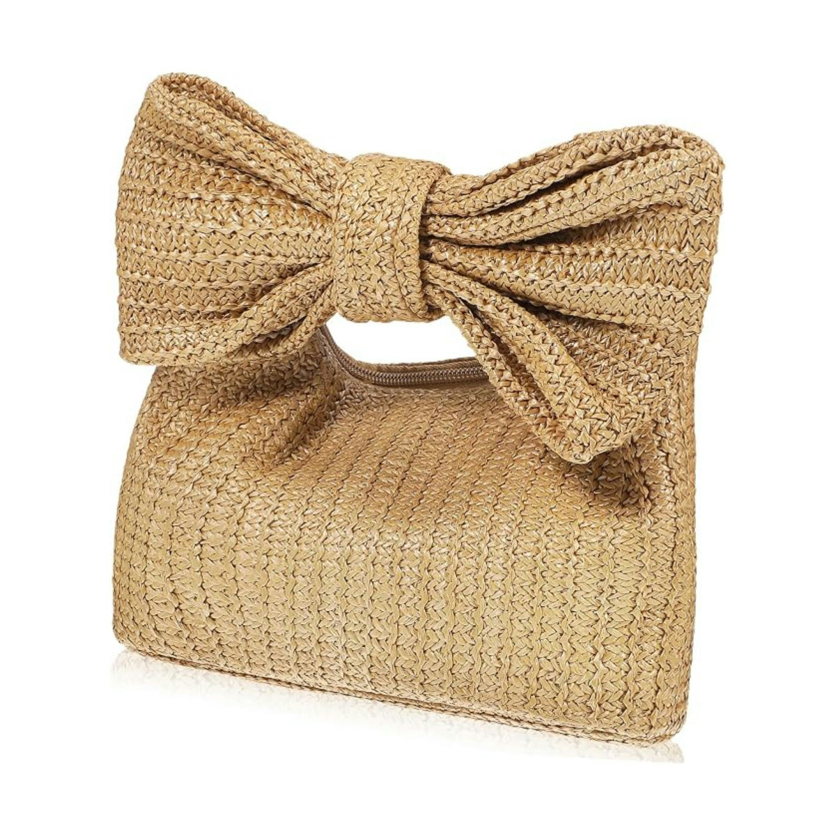 Straw Bow Clutch Bag