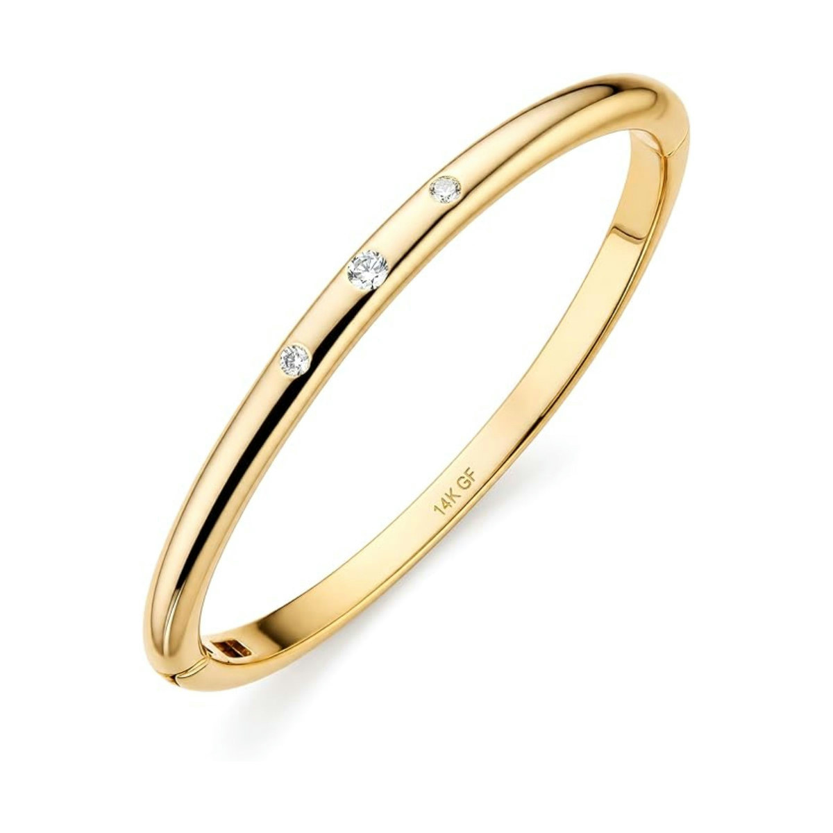 Three Stone Gold Bangle