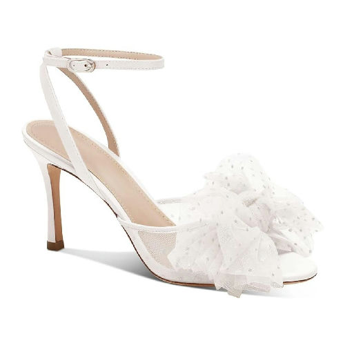 Bow Tie White Slingback Heels