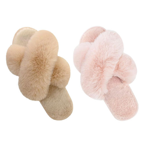 Womens Fuzzy Slippers