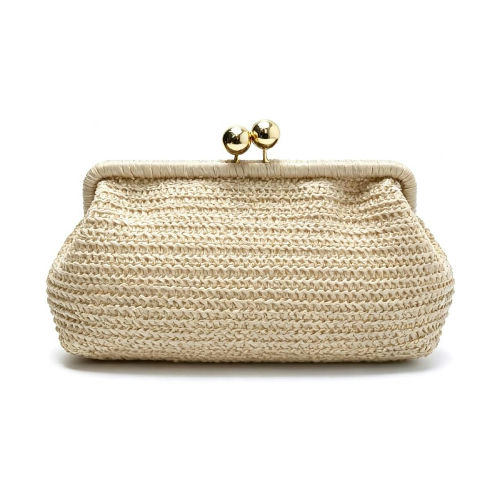 Woven Gold Clasp Clutch