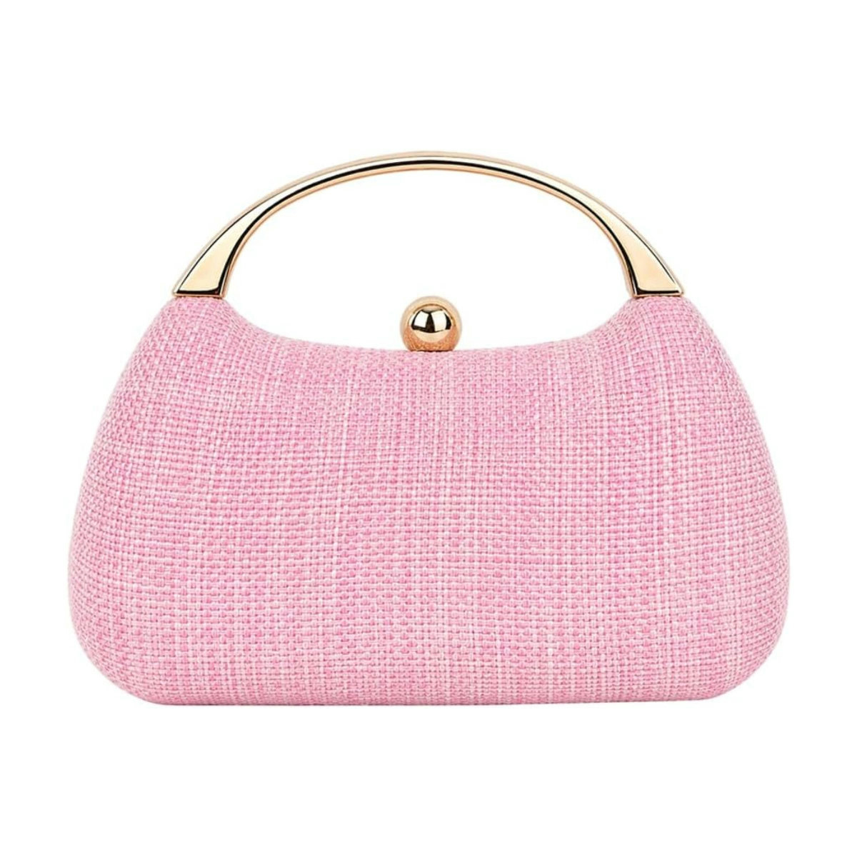 Woven Gold Handle Clutch