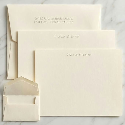 Embossed Flat Note Card Set