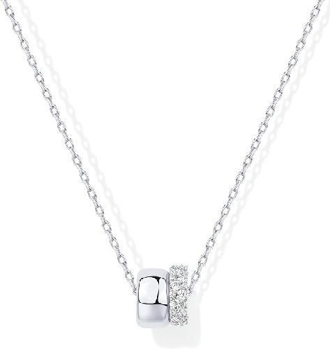 Two Pendant Silver Necklace
