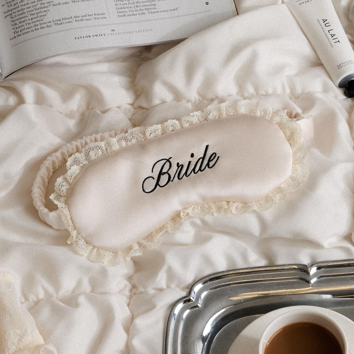 Lace Trim Bride Eye Mask