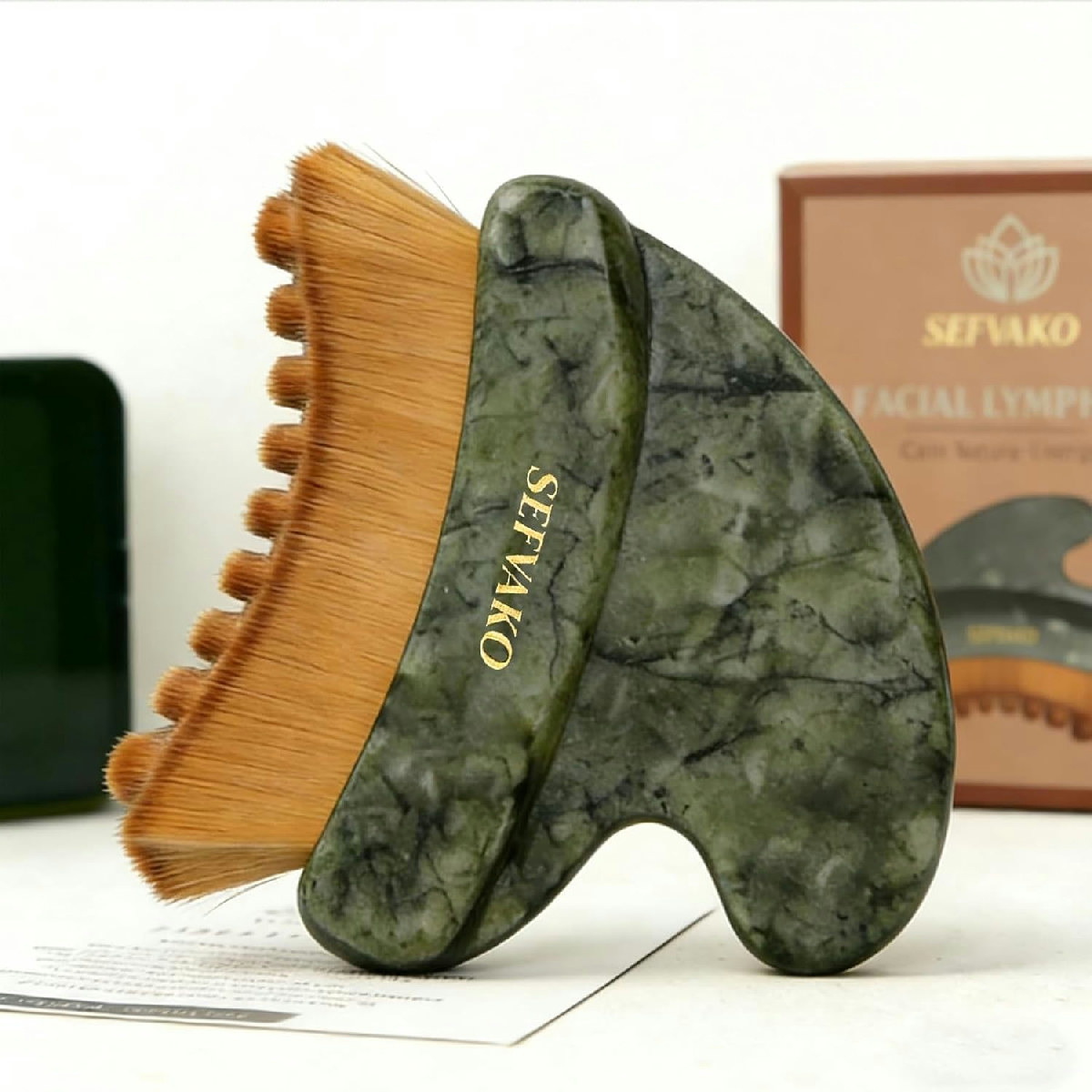 Lymphatic Contour Face Brush & Jade Gua Sha